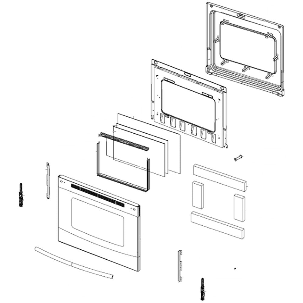 Samsung DG94-00706A Range Oven Door Assembly