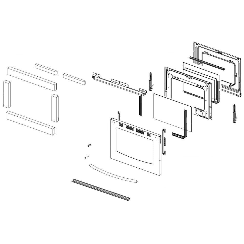 Samsung DG94-00940D Range Oven Door Assembly