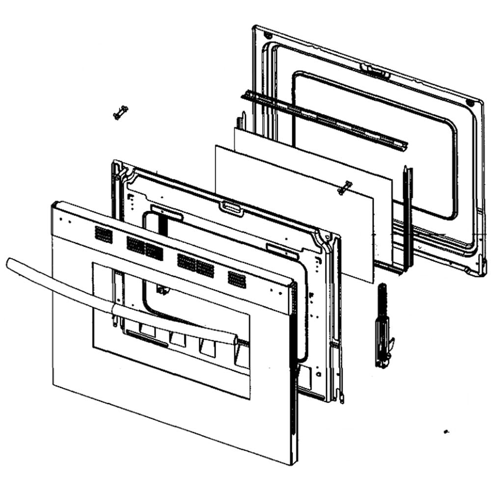 Samsung DG94-01335A Range Oven Door Assembly