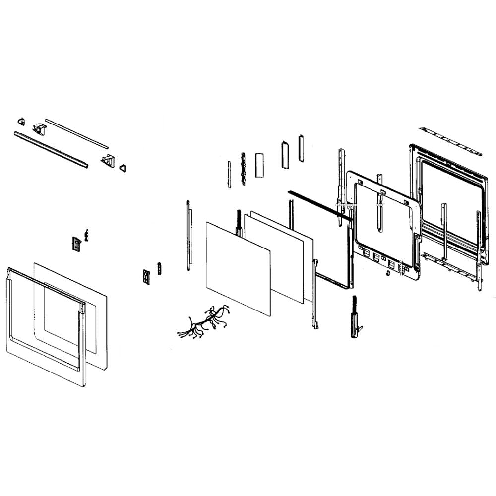 Samsung DG94-01651A Wall Oven Door Assembly (Black)