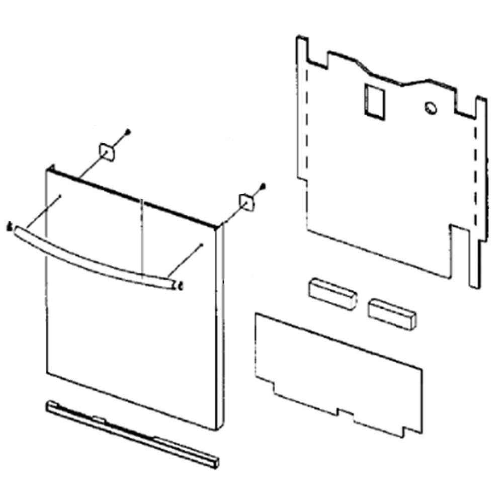 Samsung DD82-01325A Dishwasher Door Outer Panel Assembly