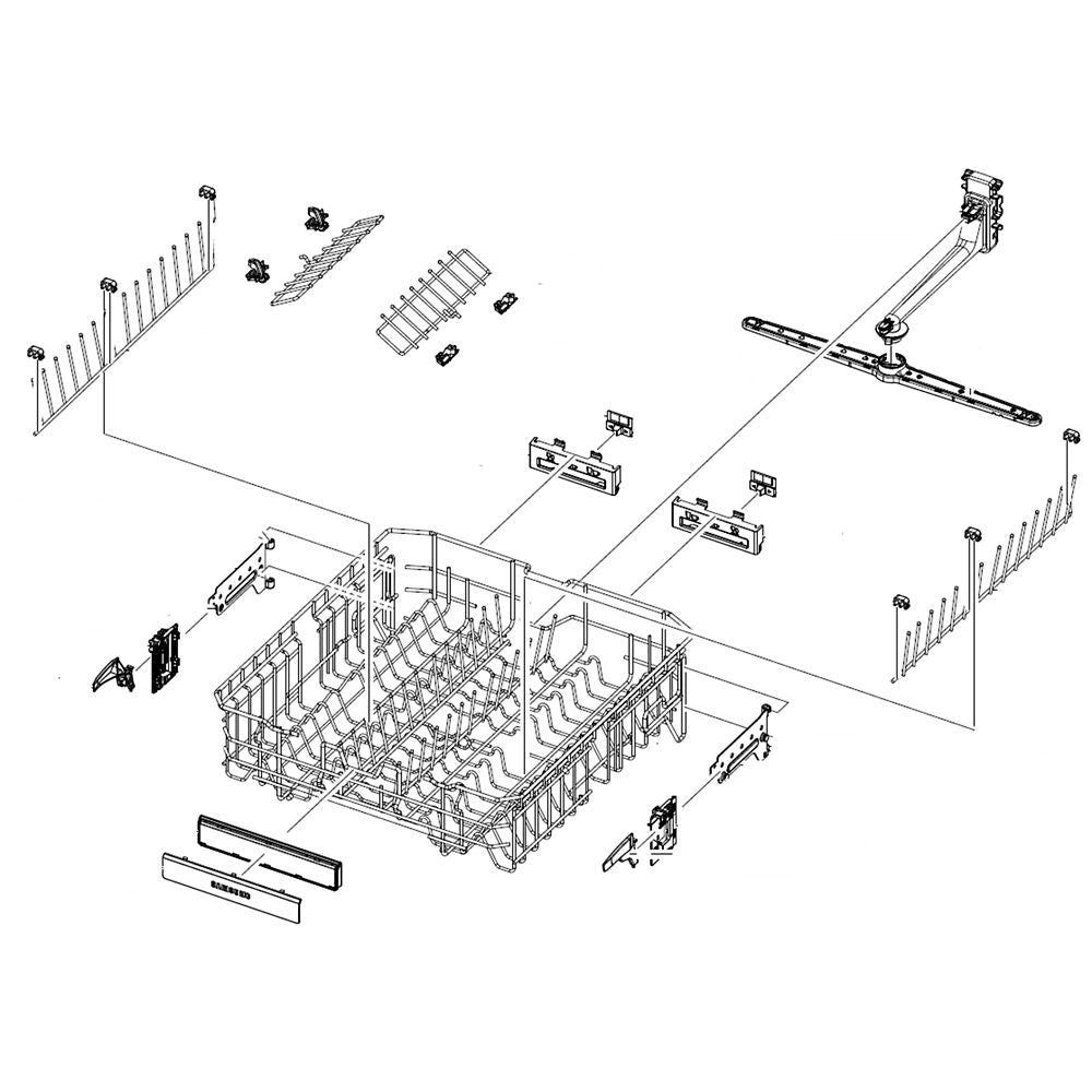 Samsung DD97-00605A Dishwasher Dishrack, Center