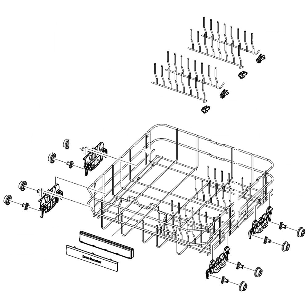 Samsung DD97-00606A Dishwasher Dishrack Assembly, Lower