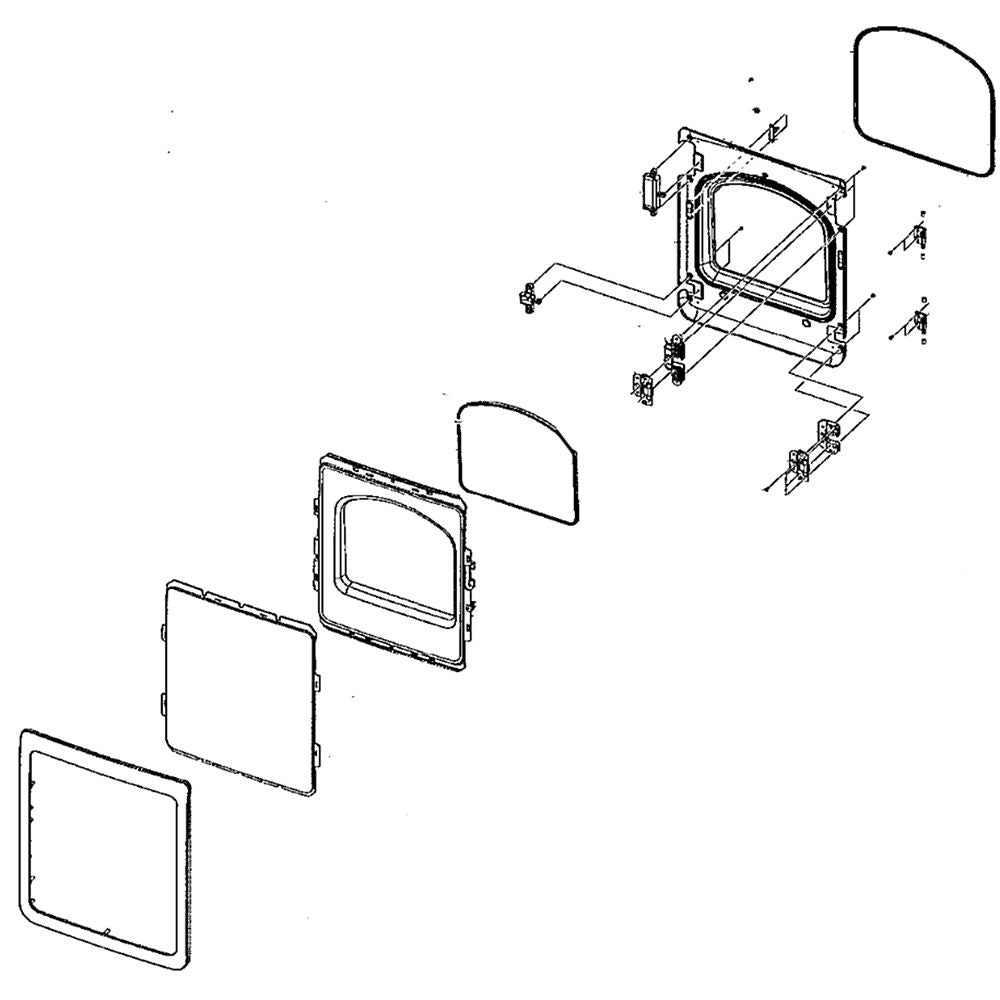 Samsung DC97-18994A Dryer Door Assembly (Replaces Dc97-17077A)