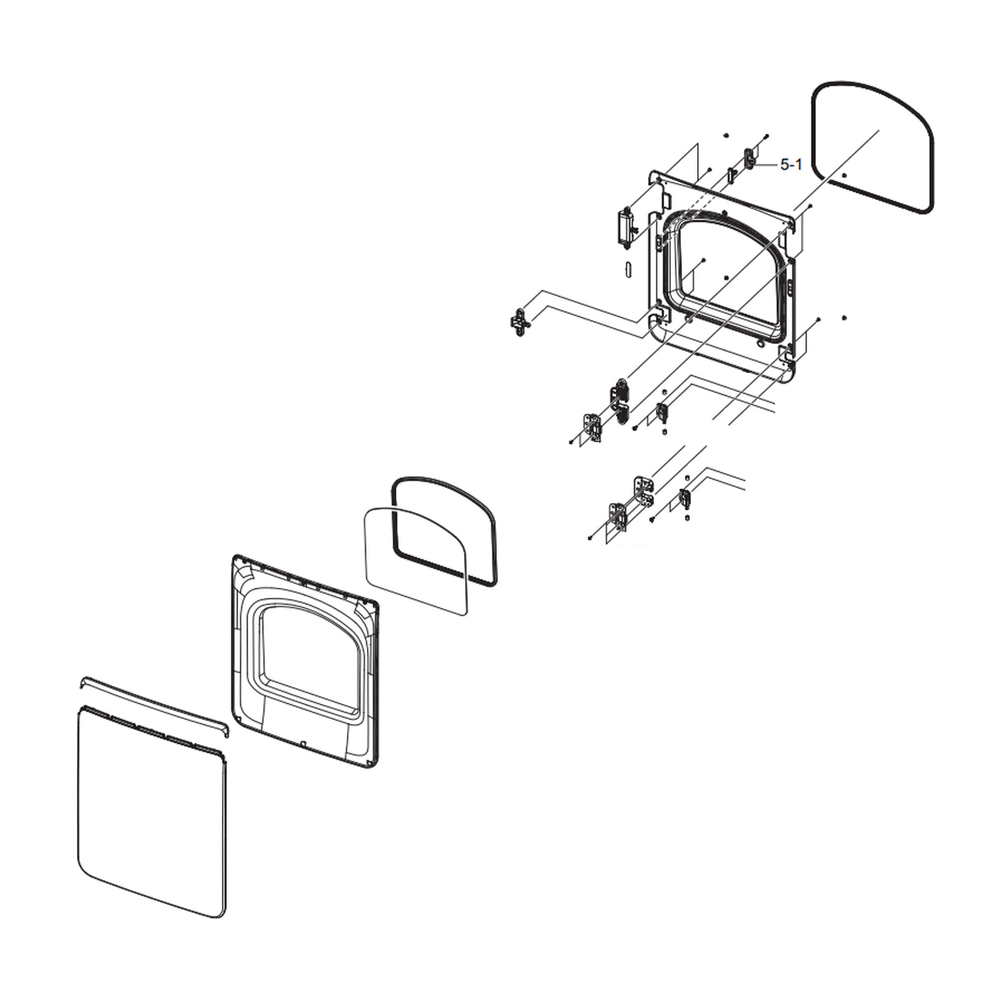 Samsung DC97-18995C Dryer Door Assembly