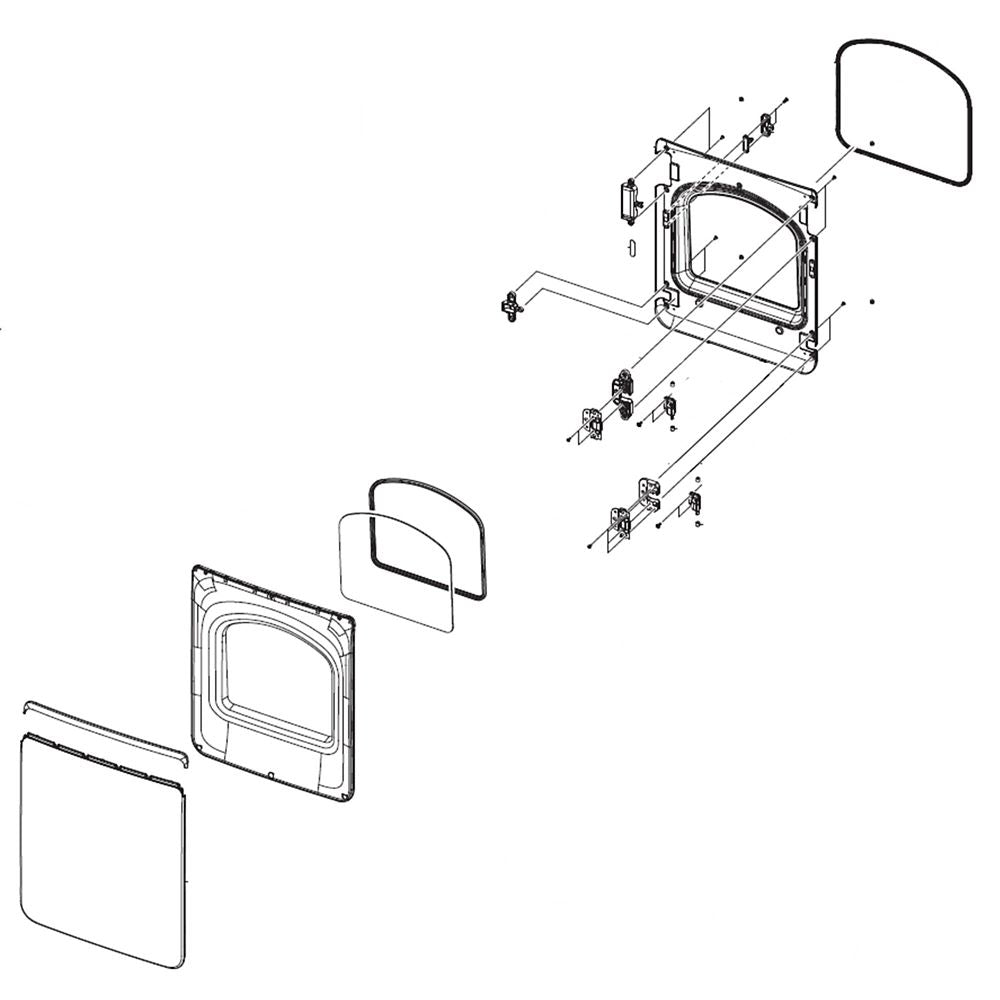 Samsung DC97-18995D Dryer Door Assembly