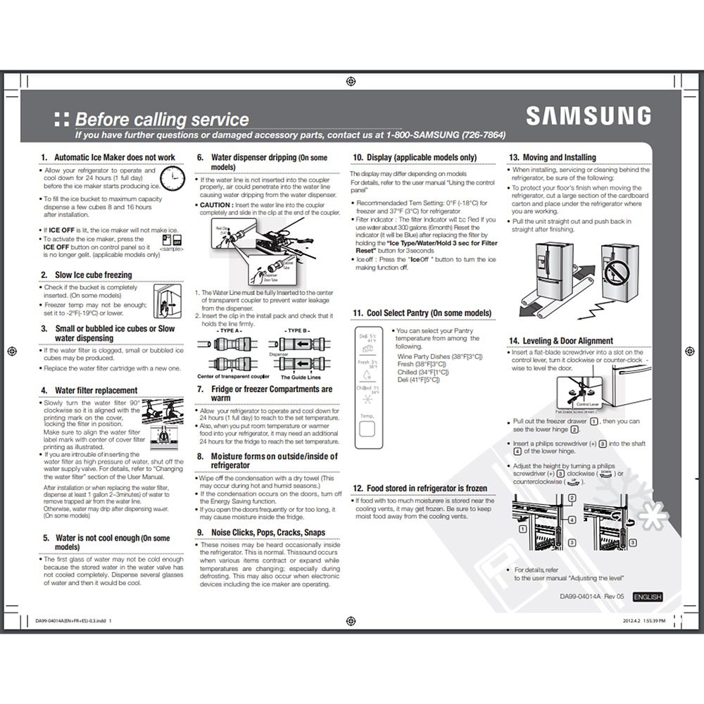 Samsung DA99-04014A Quick Guide