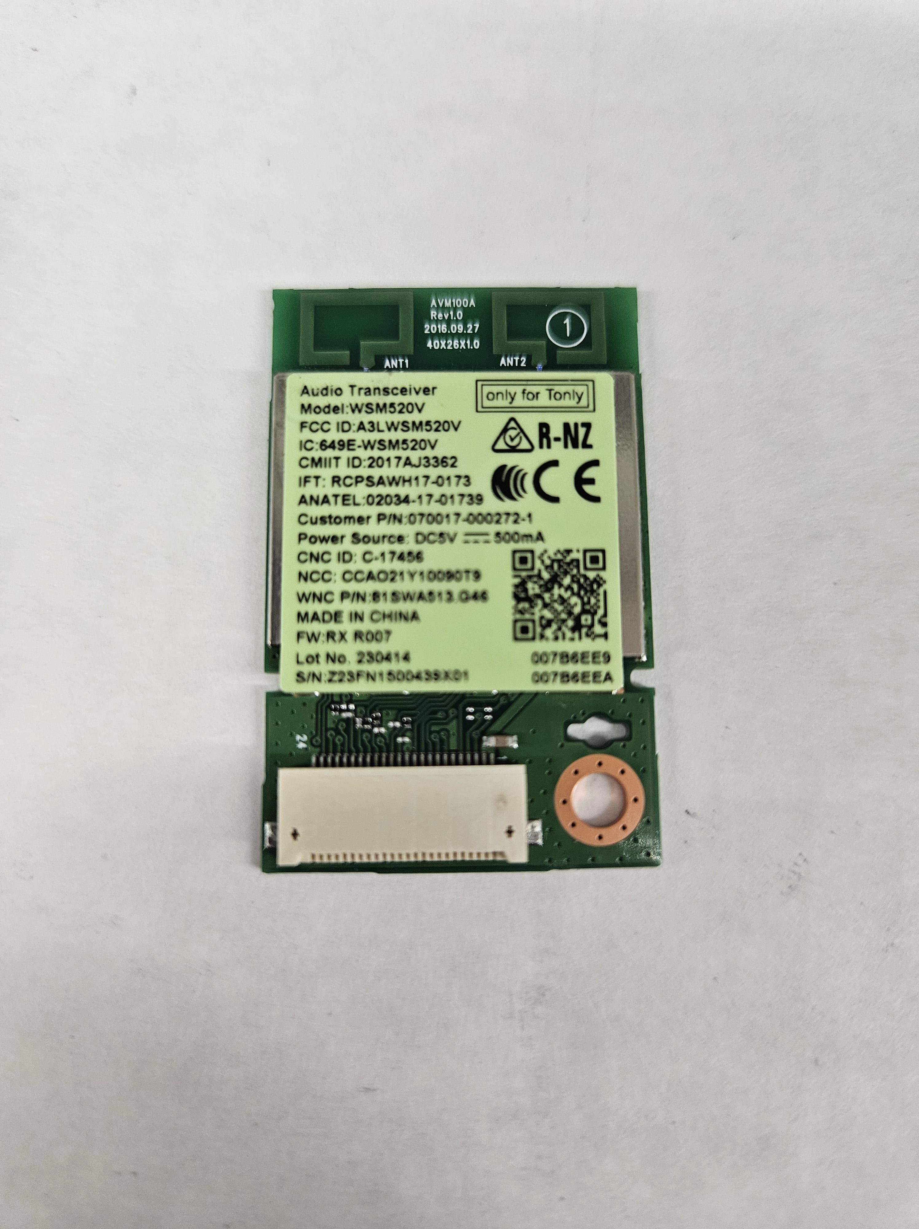 Samsung AH81-17308A Svc Jdm-wireless Module Rx;070017-000067