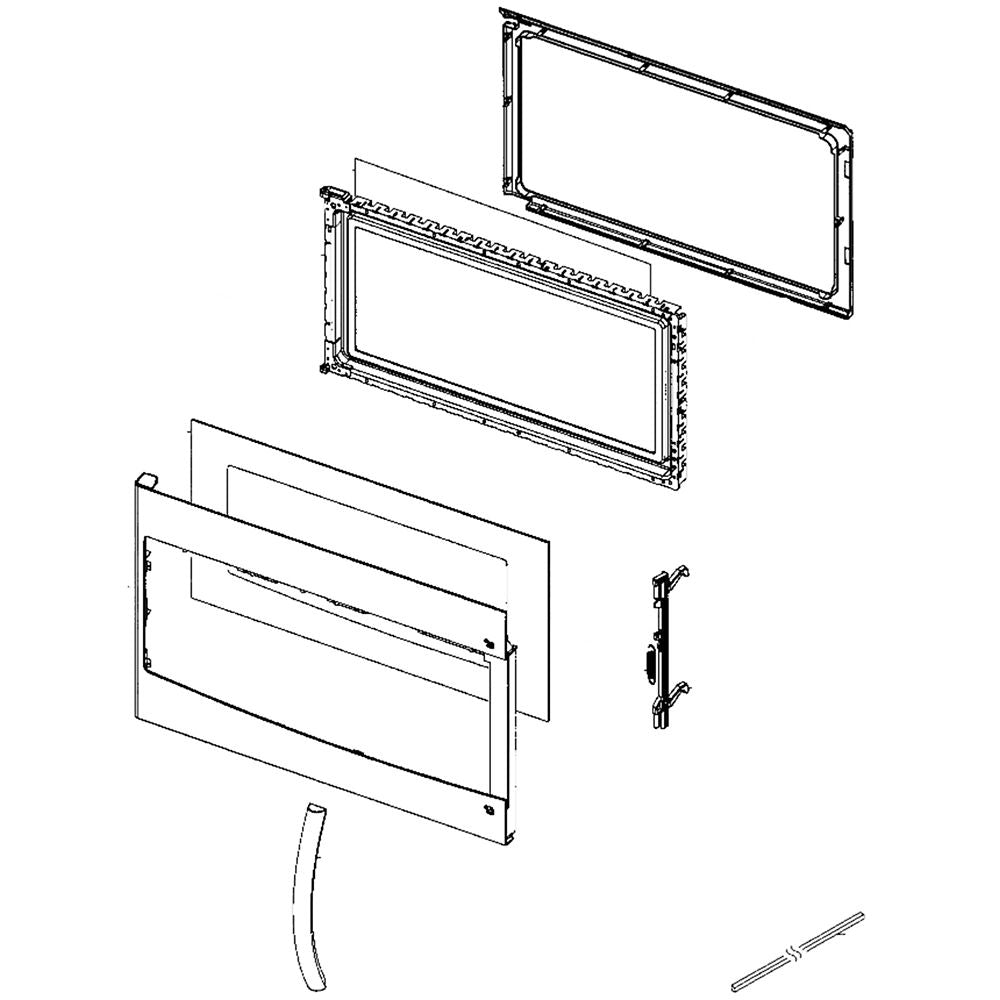 Samsung DE94-03159B Microwave Door Assembly