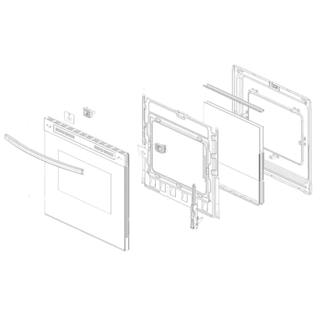 Samsung DG94-03596A Range Oven Door Assembly