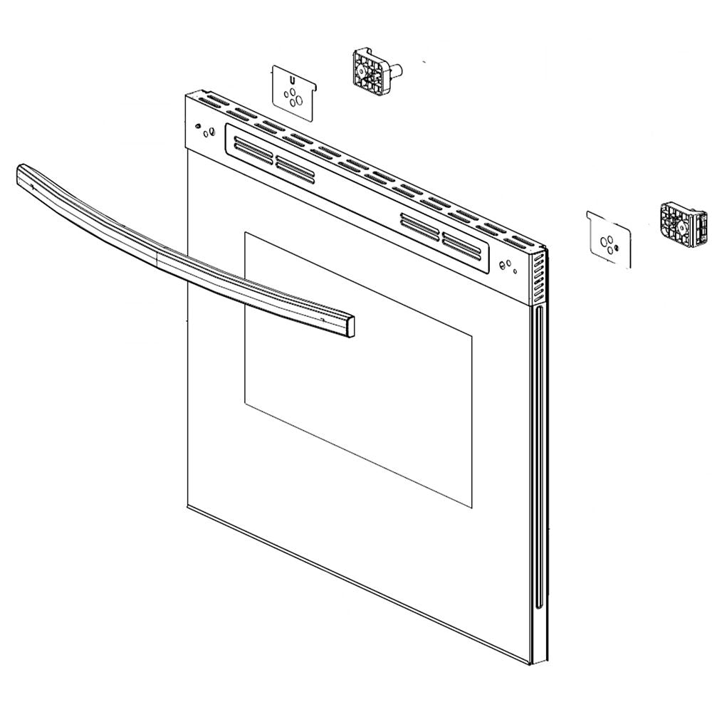 Samsung DG94-03604A Range Oven Door Outer Panel Assembly