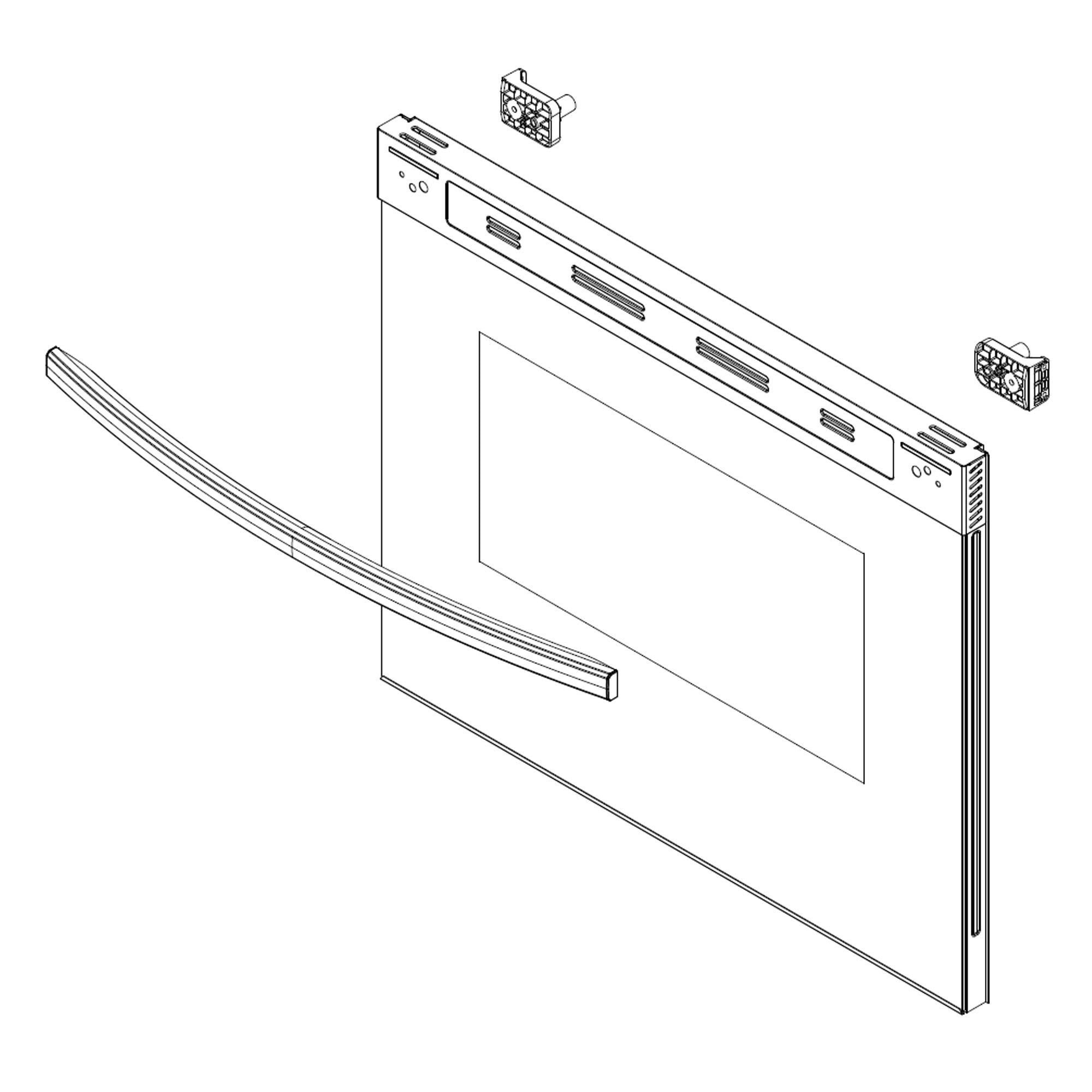 Samsung DG94-04079A Range Oven Door Outer Panel Assembly