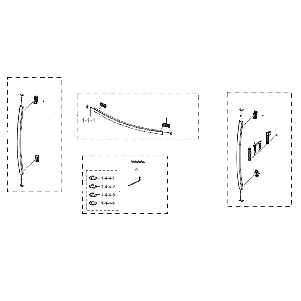 Samsung DA98-02887D Refrigerator Door Handle Set