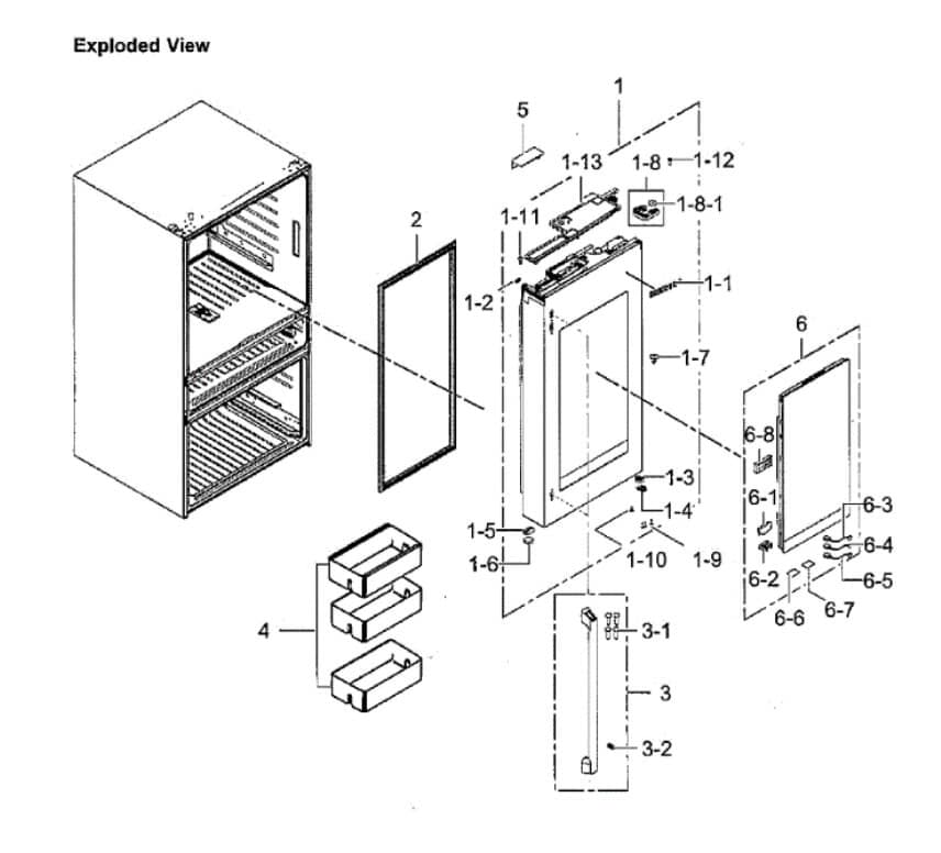 Samsung DA82-02345B Packing Door Ref Right Assembl