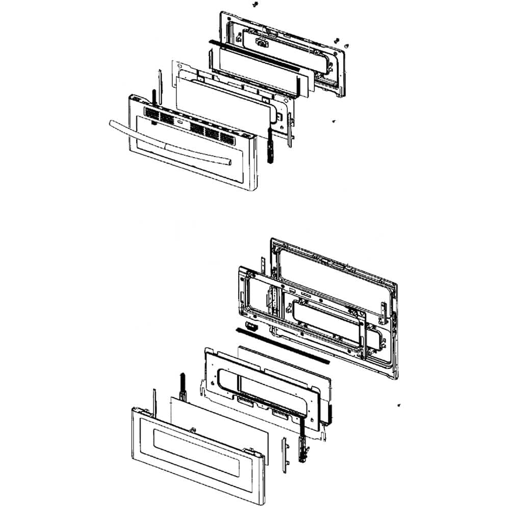 Samsung DG94-01342A Range Oven Door Assembly