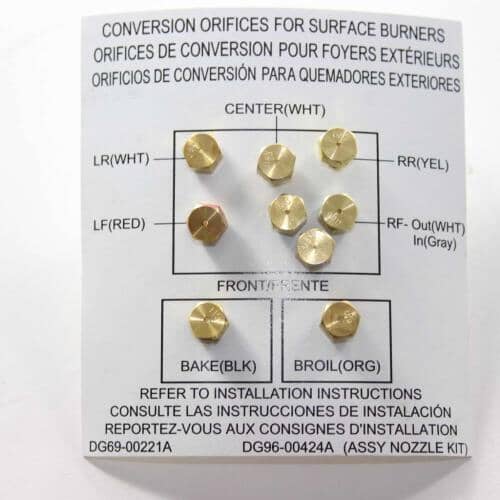 Samsung DG96-00424A Range Surface Burner And Oven Orifice Kit