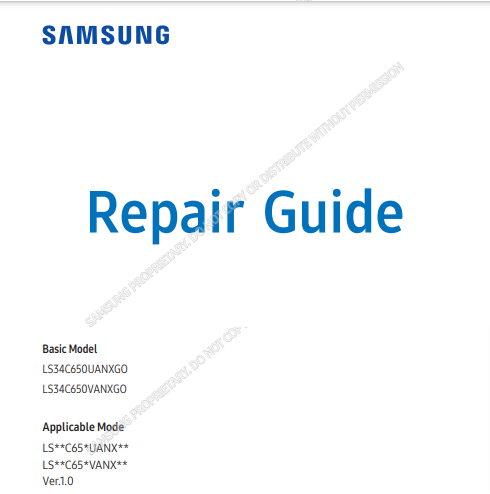  Service Guide For  LS34C650VANXGO-G