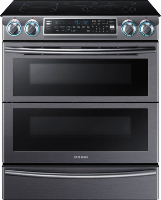 Samsung NE58K9850WG/AC 5.8 Cu. Ft. Electric Flex Duo Self-cleaning Slide-in Smart Range With Convection - Black Stainless Steel