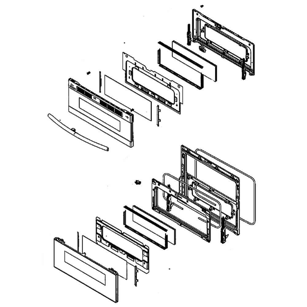 Samsung DG94-01123C Range Oven Door Assembly