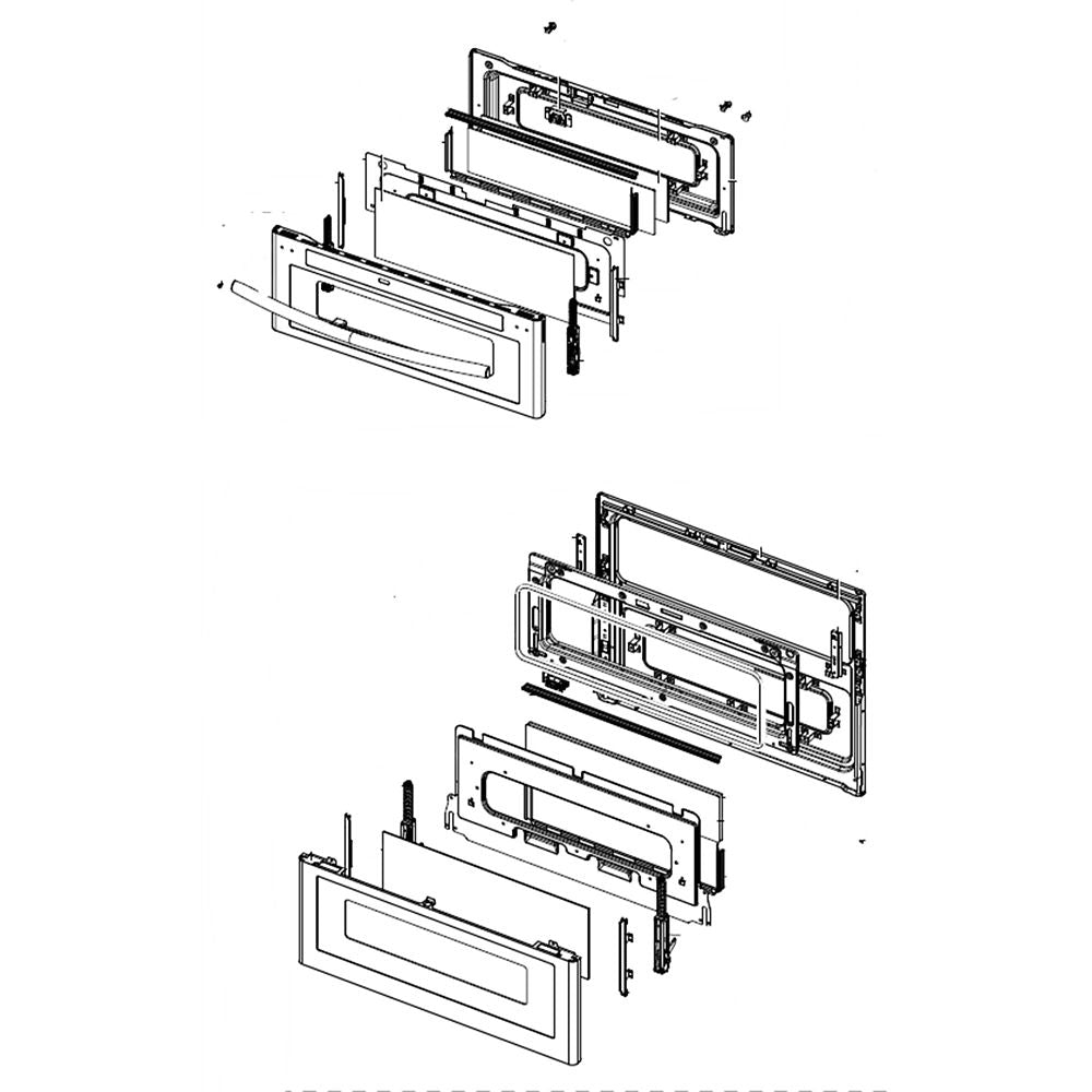 Samsung DG94-01269D Range Oven Door Assembly