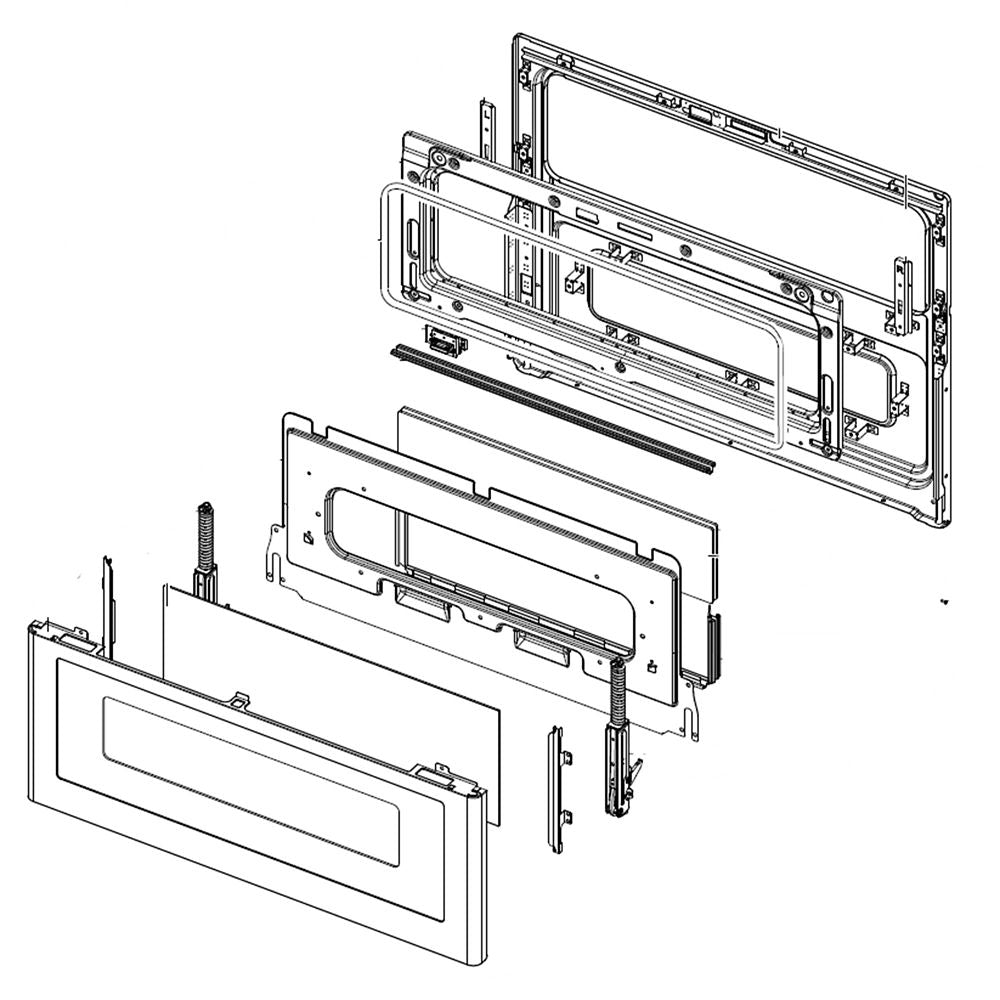 Samsung DG94-01275A Range Lower Oven Door Assembly