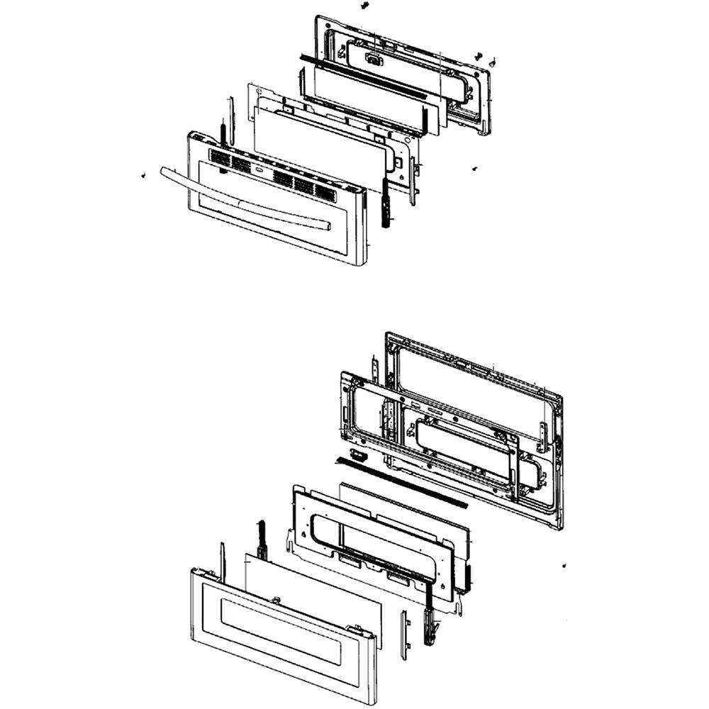 Samsung DG94-01342B Range Oven Door Assembly