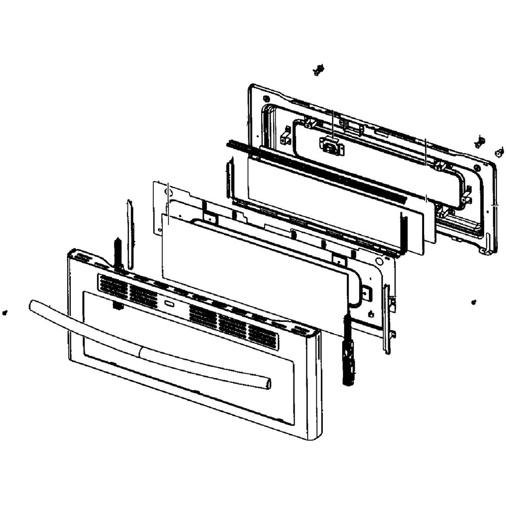 Samsung DG94-01395A Range Upper Oven Door Assembly