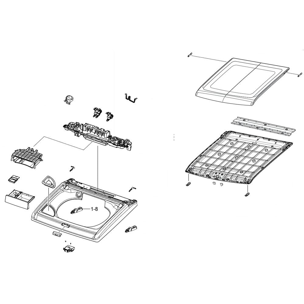 Samsung DC97-19575A Washer Top Panel Assembly