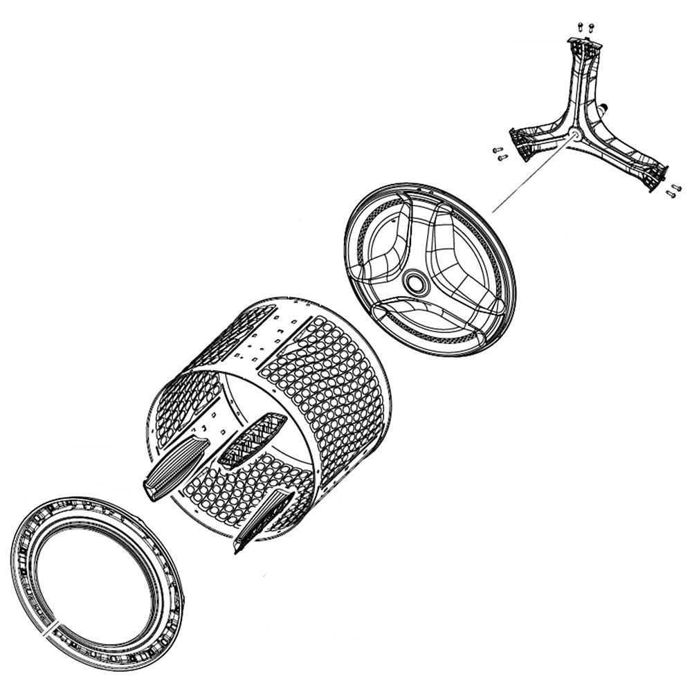 Samsung DC97-21456B Washer Spin Basket Assembly