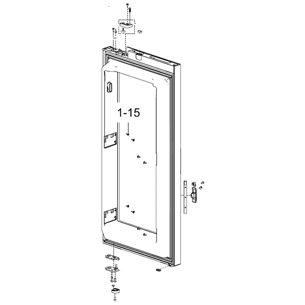 Samsung DA91-04487G Refrigerator Door Assembly (Black)