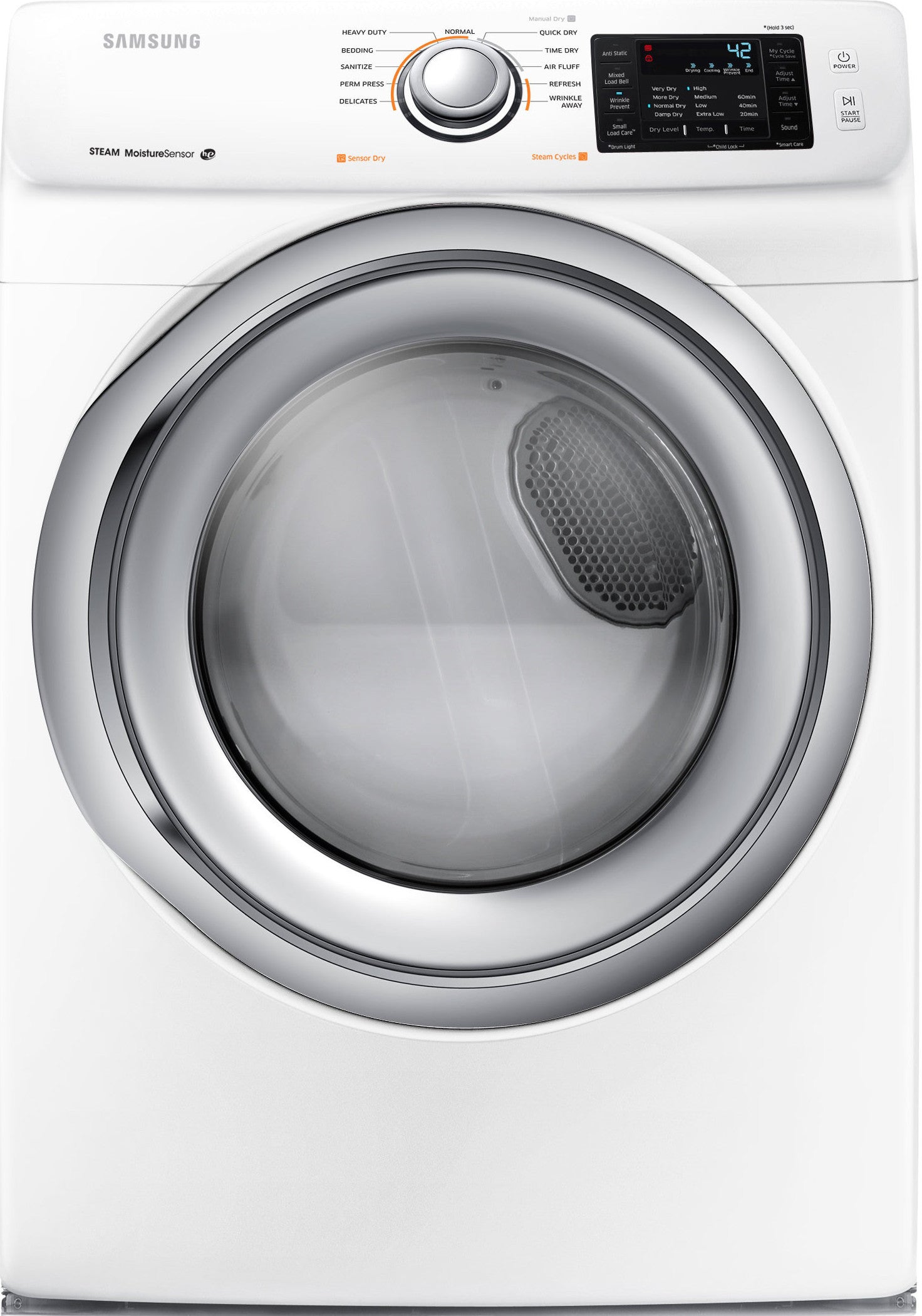 Samsung DV42H5200EW/AC 7.5 Cu. Ft. 11-Cycle Electric Dryer With Steam - White