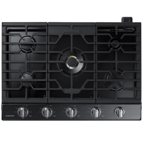 Samsung NA30N7755TG/AA 30 Inch Smart Gas Cooktop In Black Stainless Steel