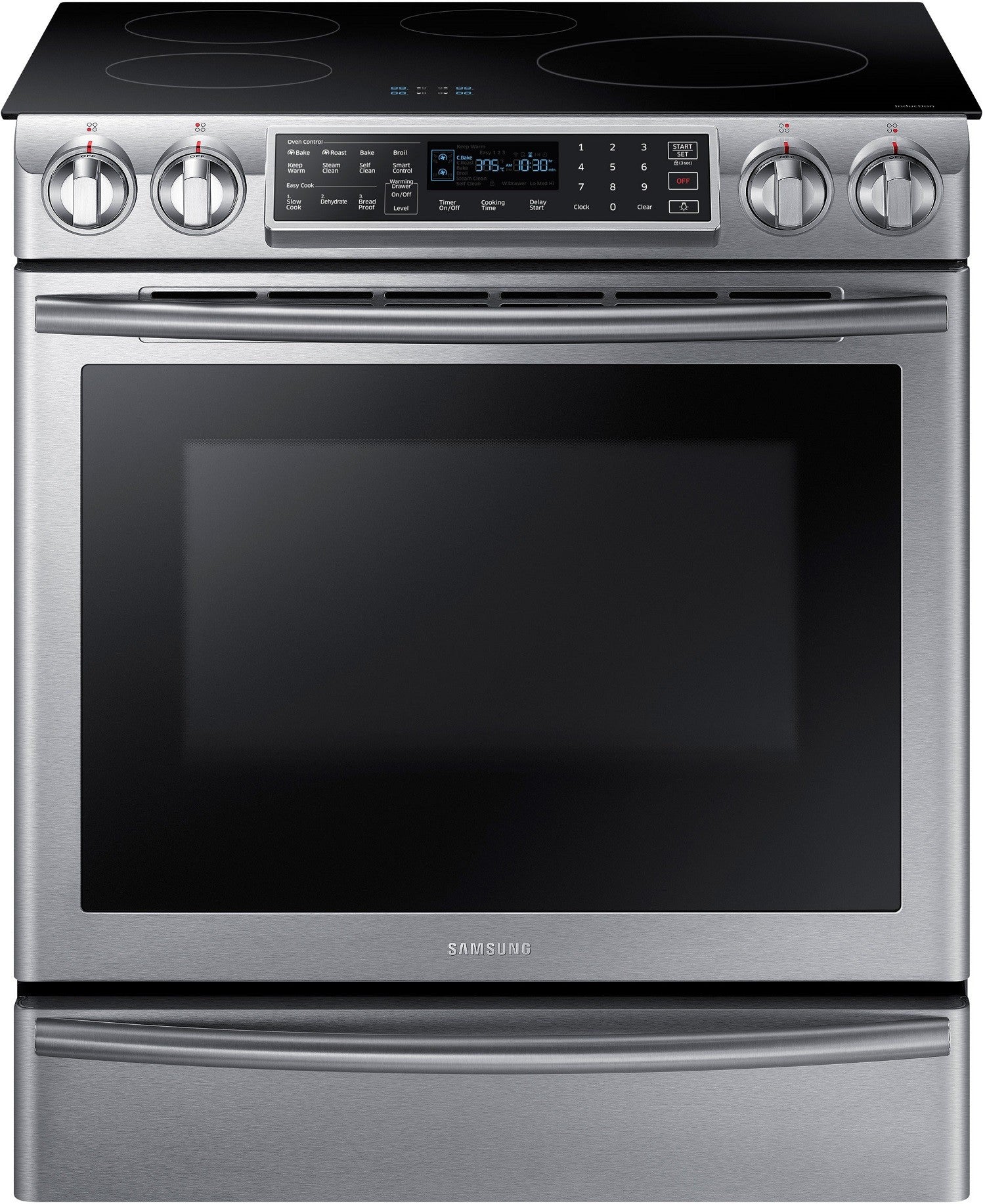 Samsung NE58K9560WS/AC 5.8 Cu. Ft. Electric Induction Self-cleaning Slide-in Smart Range With Convection - Stainless Steel