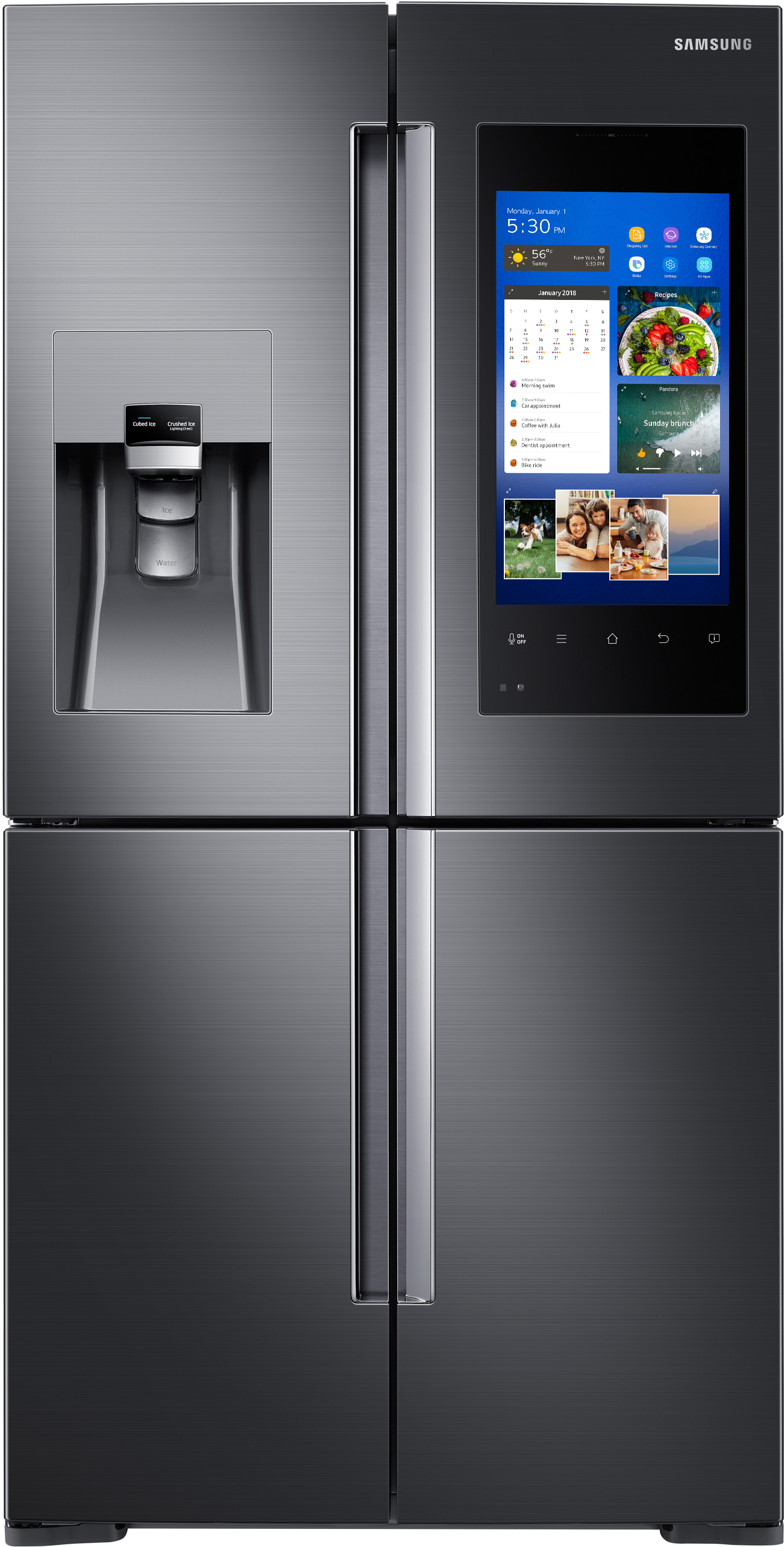 Samsung RF28M9580SG/AA 36 Inch 4-Door French Door Refrigerator with Family Hub, Flex Zone, 28 cu. ft. Capacity